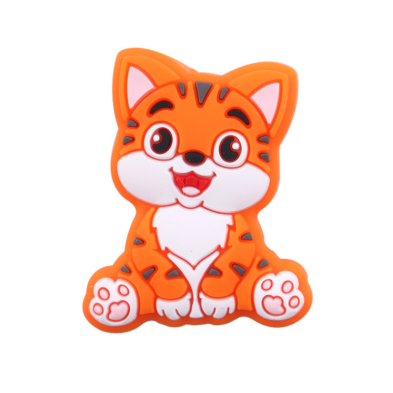 Nuevos artículos para bebés DIY animales de dibujos animados gatitos joyas de silicona pezón cadena de dientes molares accesorios de pulsera de diente