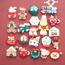 圣诞卡通树脂饰品小配件贴片圣诞周边卡通配饰树脂配件