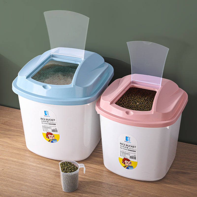 20 catties rice jar flour storage bucket 30 catties storage bucket 10 catties rice storage box rice bucket household 50 catties moisture-proof and insect-proof rice storage bucket