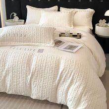 加厚A类牛奶绒四件套床裙款冬季法兰绒床单被套罩珊瑚绒床上用品