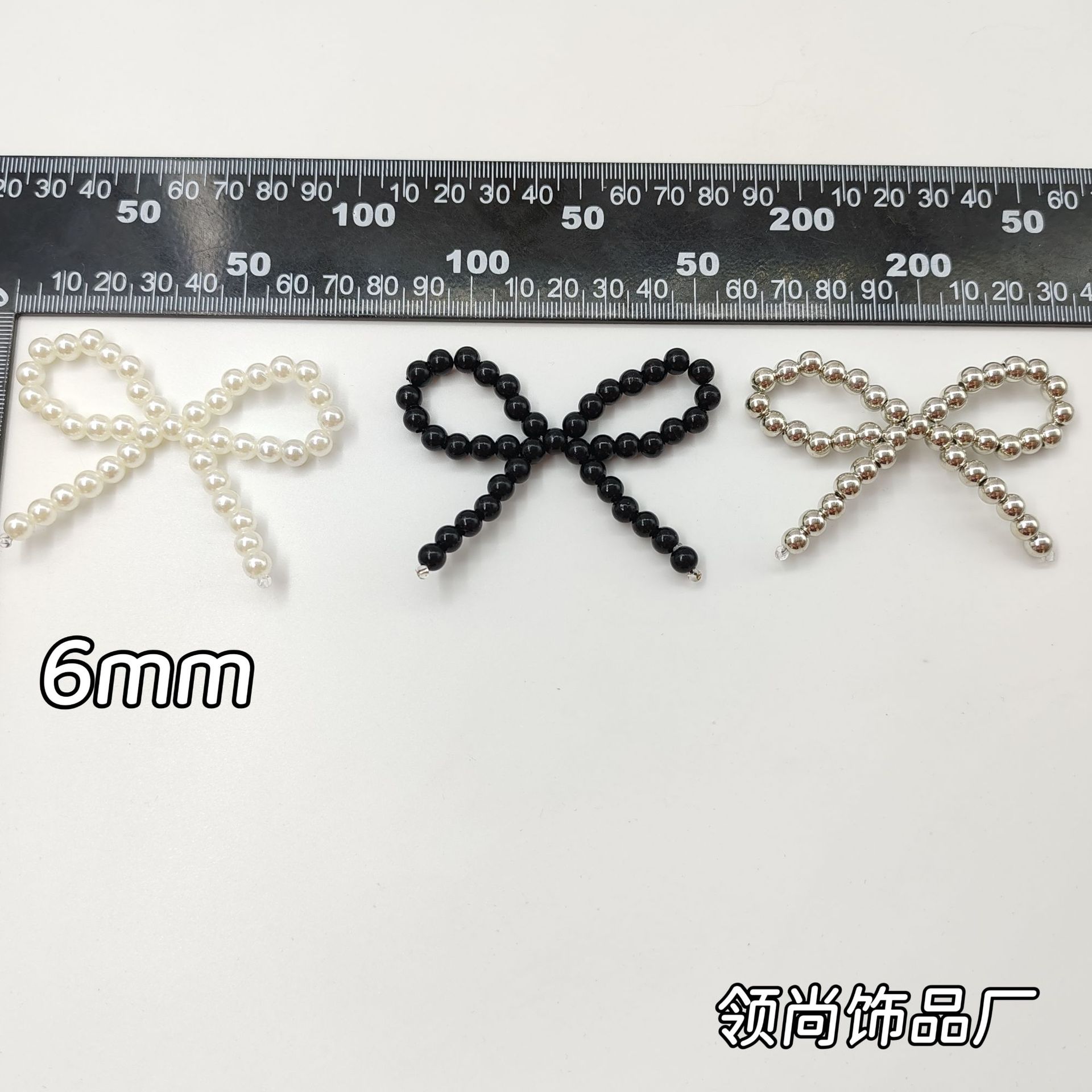 Pearl Acrylic Black and White Hand-Woven Bow Flower Earrings Clothing Accessories DIY Jewelry Accessories