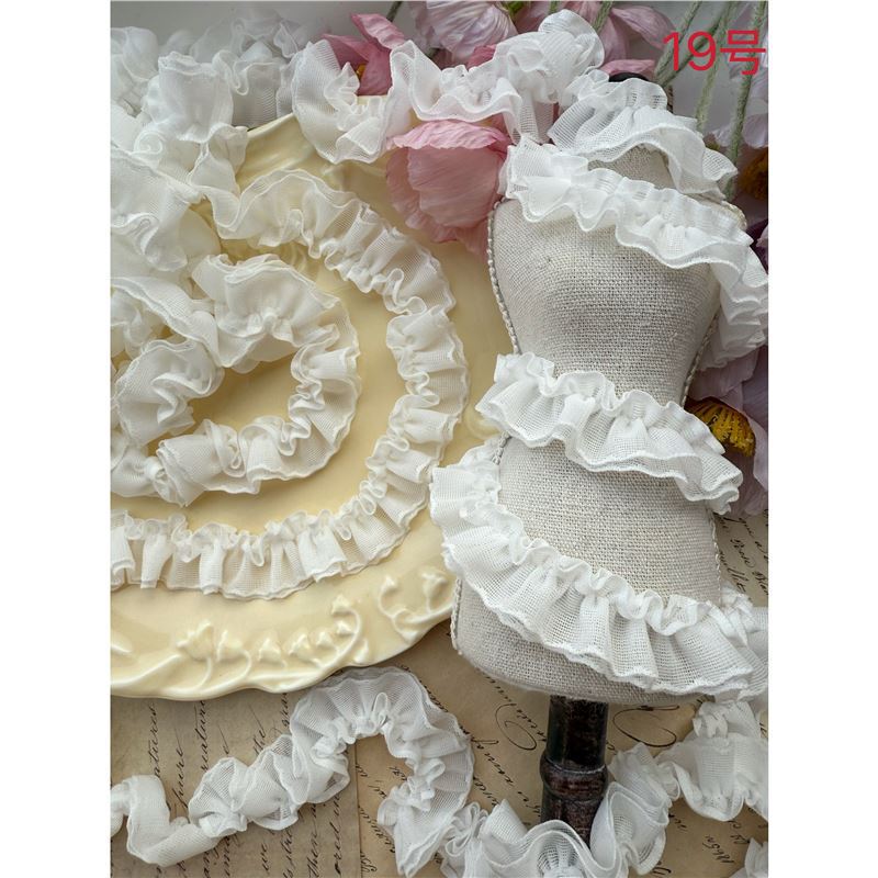 High-Quality Wavy Fairy Pleated Ruffle Doll Dress Hair Accessory Dress Handmade DIY Lace Trim Accessories