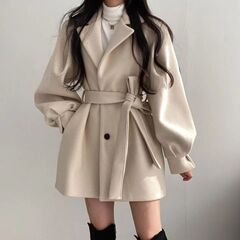 黑色收腰毛呢外套女小个子短款2025秋季高级感韩版小香风呢子大衣