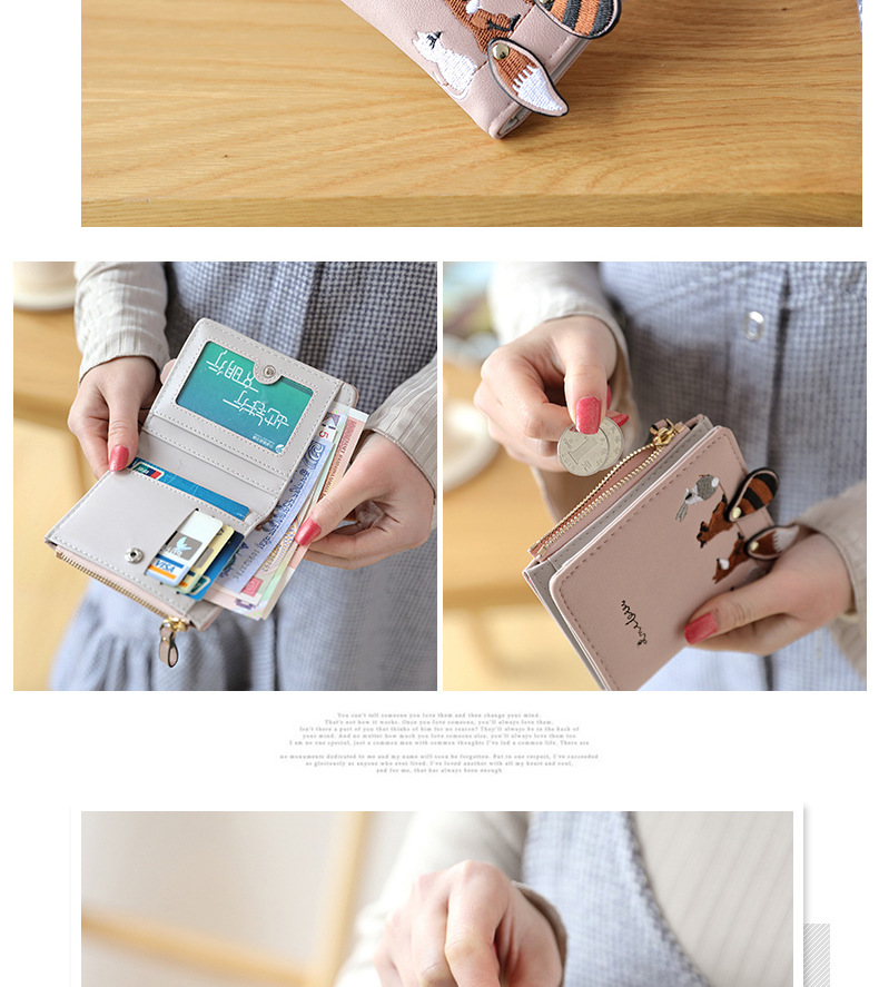Zipper, Buckle Closure Type Fashion Animal Square Zipper Buckle Small Wallet