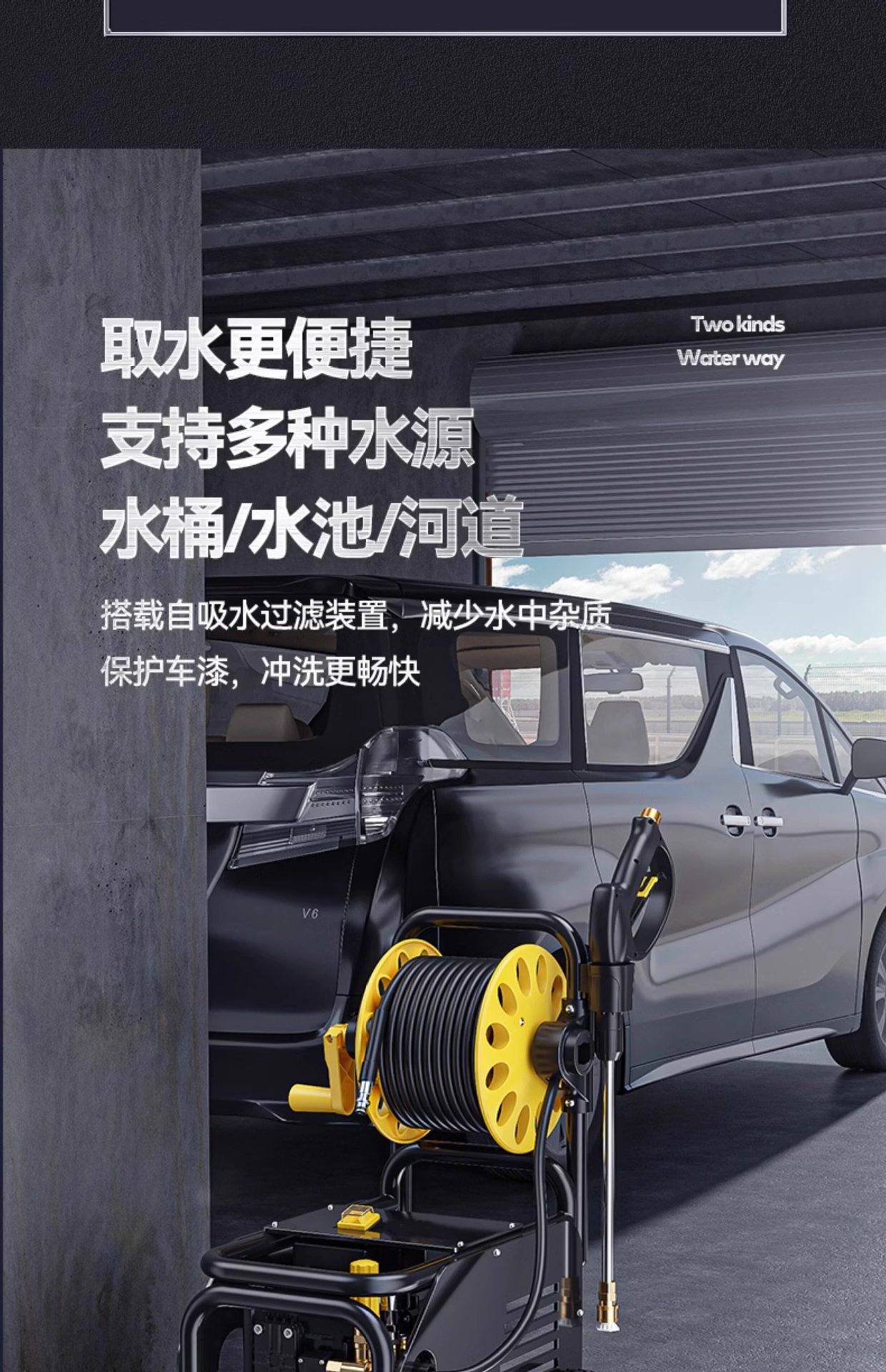 Delixi Car Washing Machine 220V Commercial High-Pressure Cleaning Machine Household Garden Water Pump High-Power Powerful Floor Cleaning Water Gun