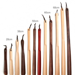 Long-Handled Household Shoe Lifter Japanese-Style Black Walnut Beech Shoe Puller Shoe Puller Wooden Solid Wood Shoehorn