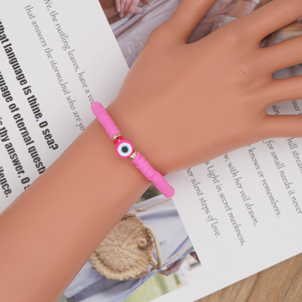 Bohemia geometric candy color soft ceramic beads bracelet