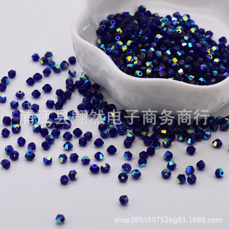 Lớp hoàn thiện AB màu xanh đậm cao cấp / Hạt kim cương boutique 3mm (100 chiếc/gói)
