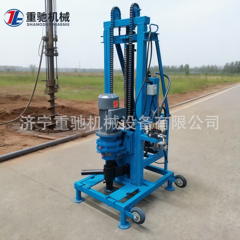 工程用100米电动打井机小型快速液压取水钻机小型轮式岩石钻井机