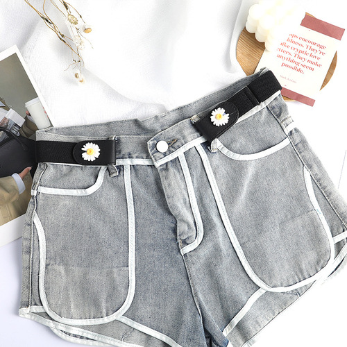 Jeans belt seamless elastic men's all-match invisible elastic women's punch-free decorative ins style lazy belt