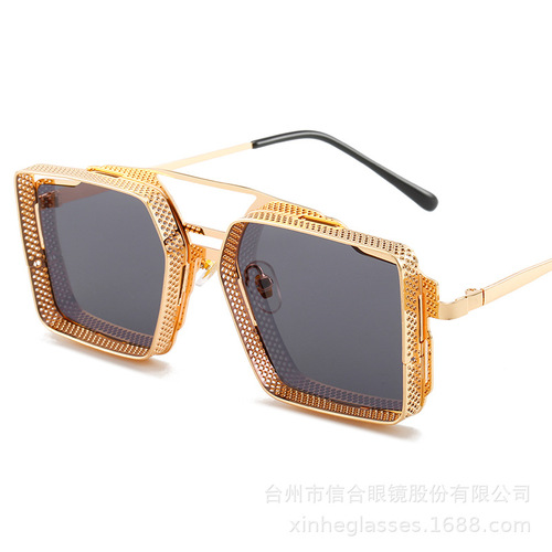 2187金属网方框大框亚马逊太阳镜男女墨镜批发sunglasses防紫外线