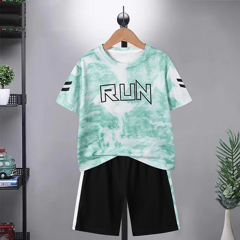 Summer New Children's Two-piece Camouflage Training Suit Boys Quick-drying Short-sleeved Shorts Sports Suit for Women
