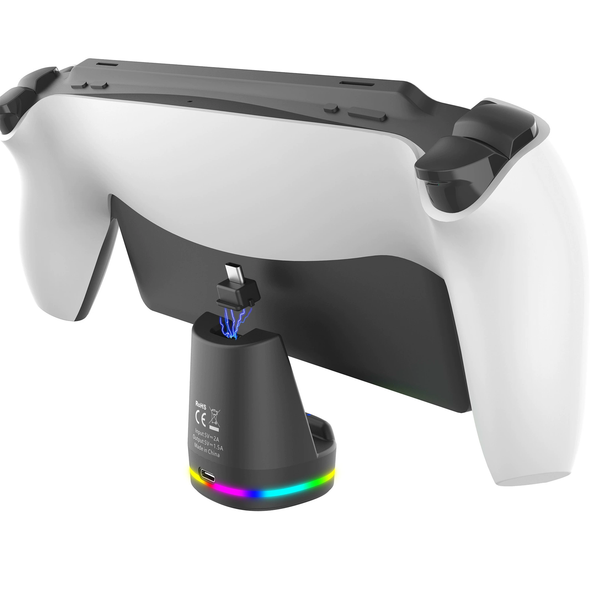 PS5 Portal портативная машина магнитный контакт зарядная база переносная машина одиночное место зарядка с цветной RGB подсветкой PG-P5P25