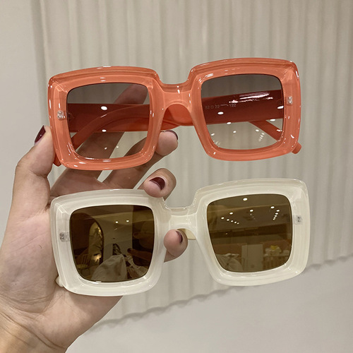 European and American style sunglasses for women, trendy street style, Internet celebrity, large square frame sunglasses for women, personalized, fashionable, versatile, anti-UV