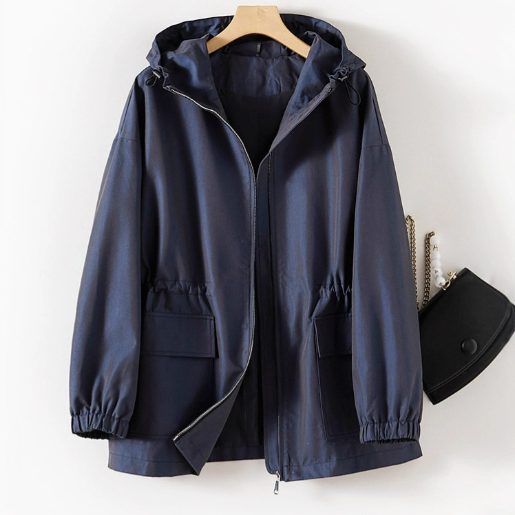 2025 High-End Elegant Casual Windbreaker Women's Autum Hooded Zipper Jacket Women's Tops Boutique Women's Clothing Hejia Style