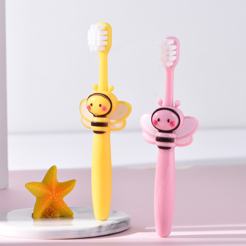Orc senior soft fur cartoon bee children's toothbrush 0-3-6-12 years old baby special household manufacturers wholesale
