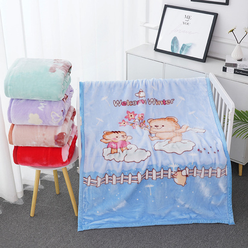 Autumn and winter newborn blankets, children's blankets, double-layer thickened winter cloud blankets, kindergarten knitted blankets wholesale