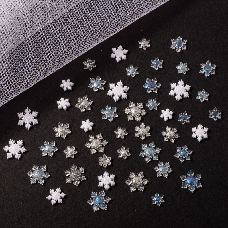 New Christmas Snowflake Nail Art Jewelry Ice Transparent Fine Glitter Powder Sequin Resin Size Mixed Nail Christmas Decorations