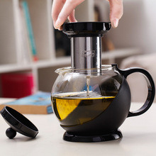 塑料外壳玻璃茶壶家用餐厅酒店泡茶壶耐高温过滤茶具咖啡壶