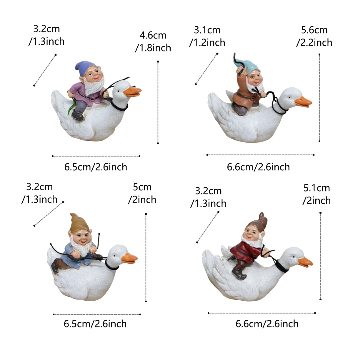 Garden Villa Landscape Decoration Outdoor Animal Sculpture Ornaments Simulation Riding Duck Dwarf Crafts Ornaments Now