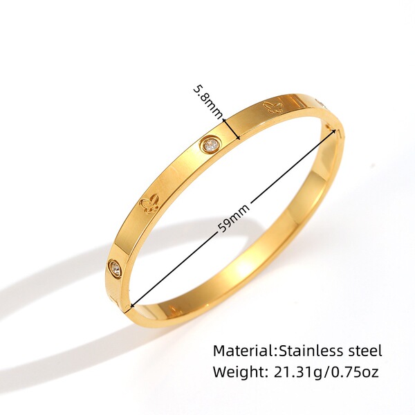 Elegant golden women's bracelet stainless steel
