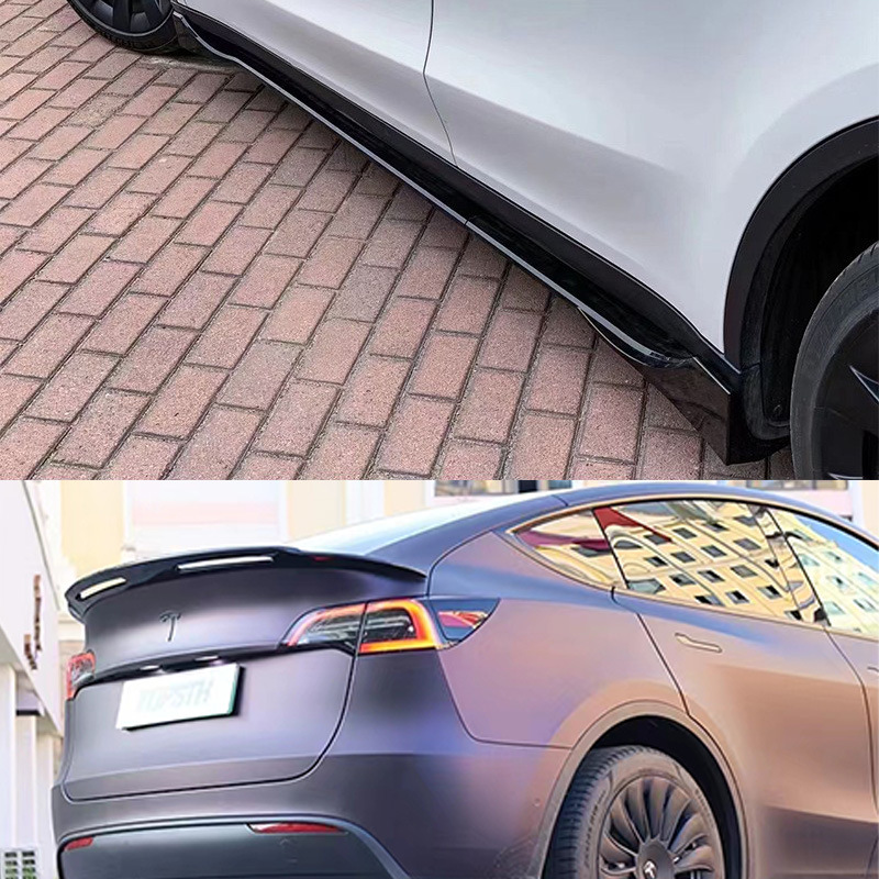 Suitable for Tesla ModelY front lip side skirt rear lip tail shutter leaf plate air knife front bar air knife