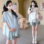 薄款短袖孕妇不规则上衣