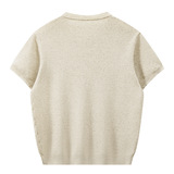 ZH8125-B美式亨利领针织短袖亚麻天丝通勤老钱风上衣休闲T恤，男装针织衫/毛衣，星座614