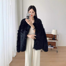 2025圆领托斯卡纳真毛皮毛一体海宁皮草女托卡年轻中长大衣女轻奢
