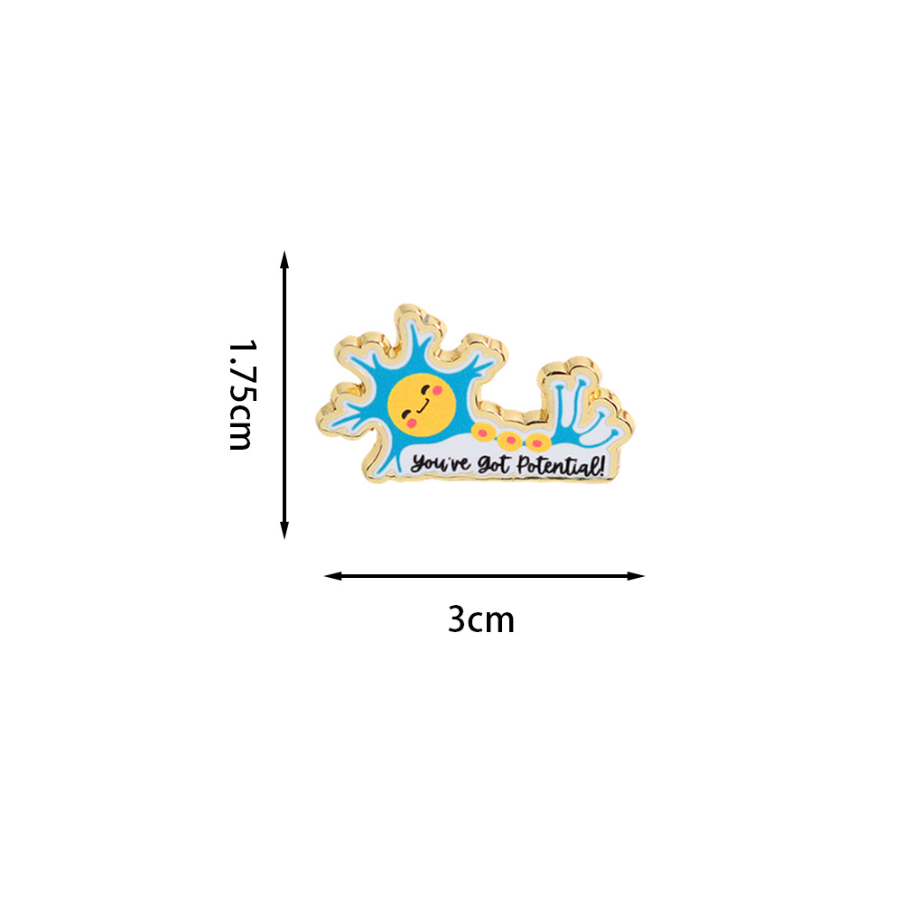 You Have Potential Badge Cute Neuron Fun Emoji Enamel Pin Biologist Gift Decoration