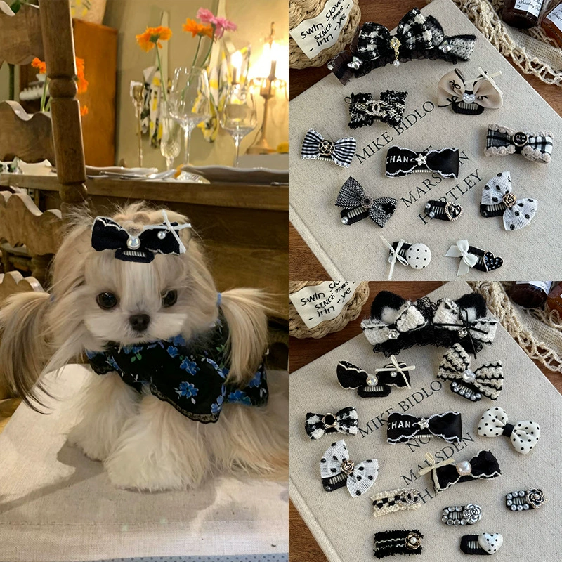 Собака маленькая ароматная заколка для волос специальный йоркширский лук для волос