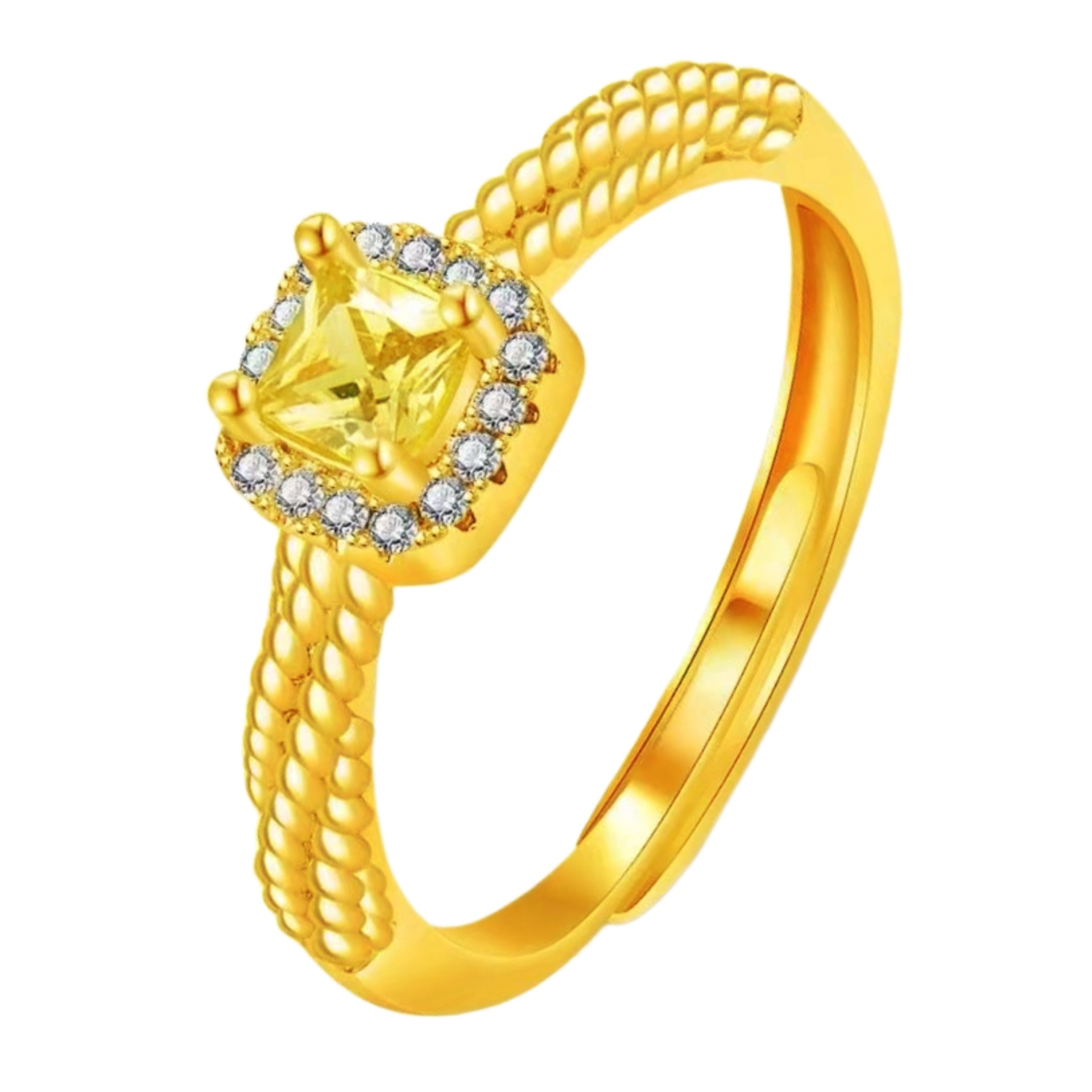 Small ring with stone with zircon