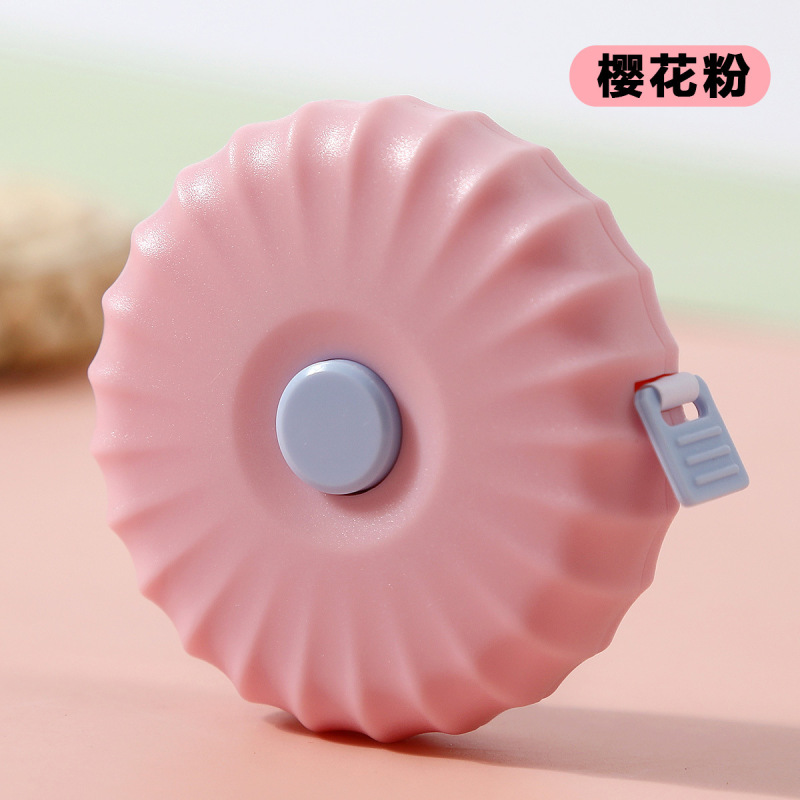 便携2米小卷尺学生米尺软尺皮尺量三围腿腰胸围测量衣服樱花粉|undefined