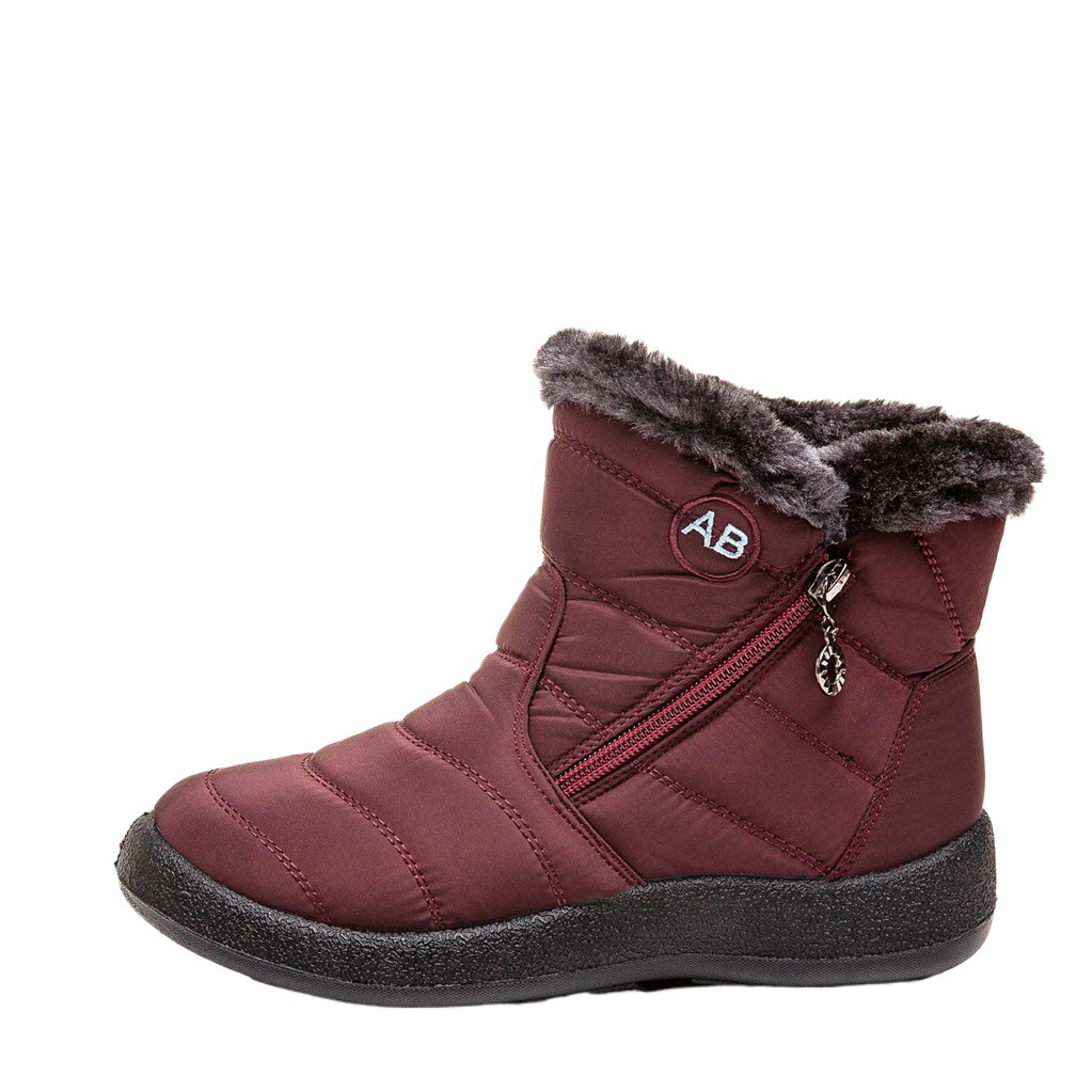 Comercio exterior más el tamaño transfronterizo invierno nuevas botas de nieve de las mujeres calientes cremallera lateral 44 tamaño botas de algodón zapatos de la madre zapatos de las mujeres