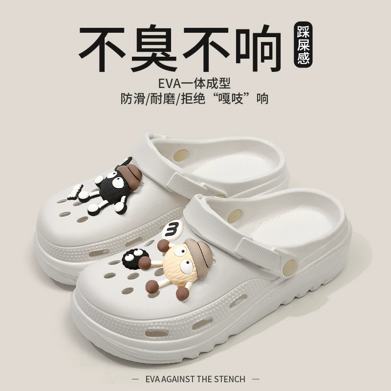 Женские летние сандалии Croc, новинка 2025 года, на толстой подошве из ЭВА, дезодорирующие пляжные шлепанцы для беременных, оптом.