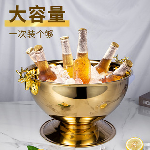 不锈钢鹿头冰桶商用香槟盆酒吧ktv聚会冰镇红酒啤酒桶冰块冰粒盆-阿里巴巴