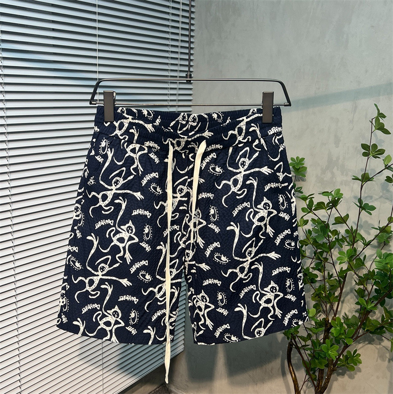 Men's Floral Print Athletic Shorts Trendy Summer Casual Fashion Thin Five Point Pants Cool Versatile Beach Wear_viptrois.com