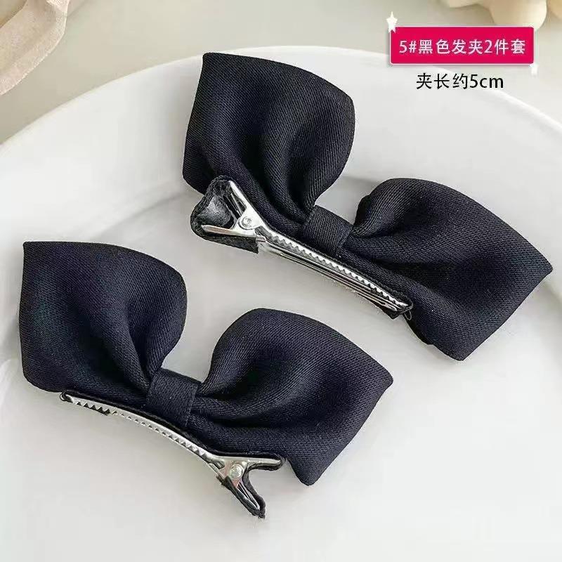 Estilo coreano arco horquilla tela tridimensional para niños plisada lindo rojo tamaño pequeño princesa encaje lado clip accesorios para el cabello
