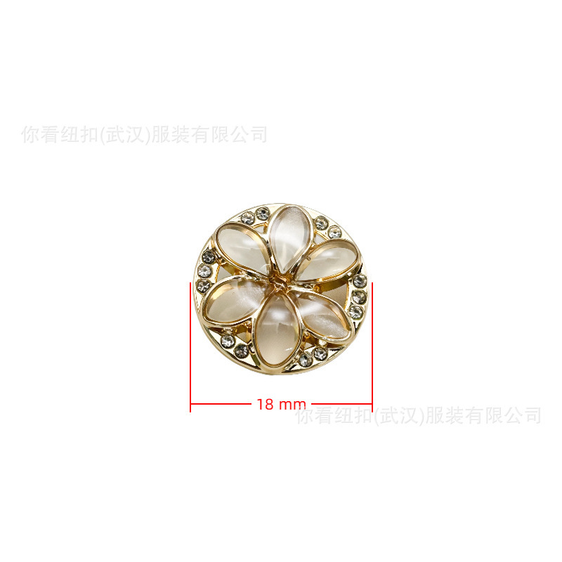 高级感小香风镂空透明花朵手缝扣毛衣大衣西装皮衣设计感金属扣子|undefined