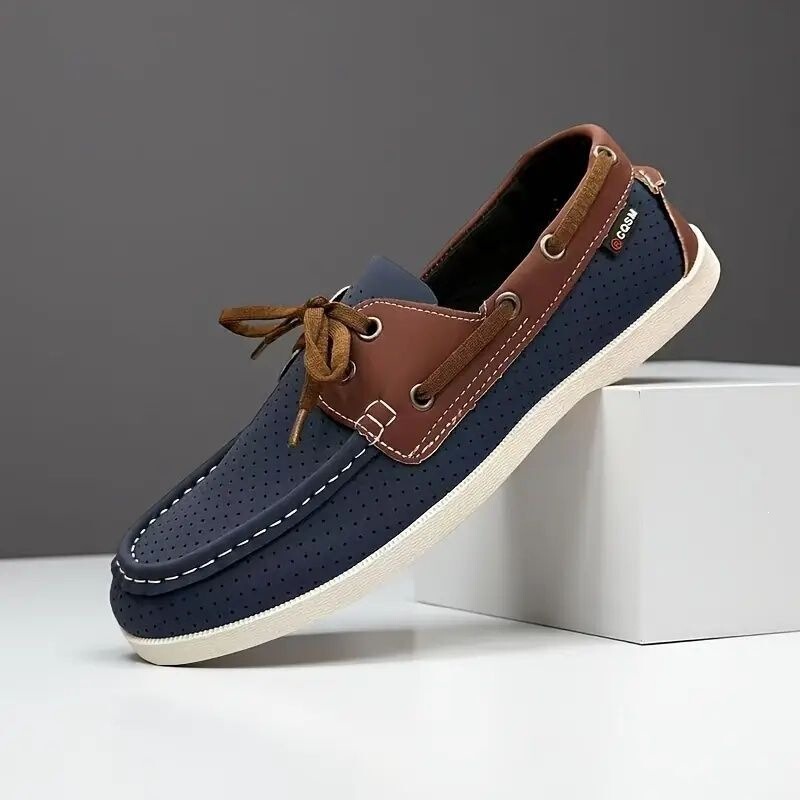 New Breathable Men's Boat Shoes, Casual Driving Shoes, Versatile Low-Top Flat Shoes, Stylish and Comfortable Single Shoes, Men's Shoes