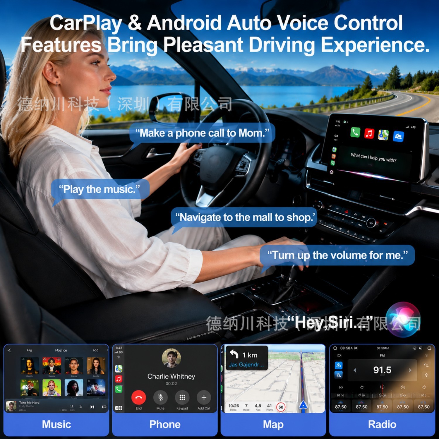 Cross-Border 4-in-1 Wireless Carplay Box, Wired to Wireless Carplay Car Adapter, Car Machine Interconnection Box