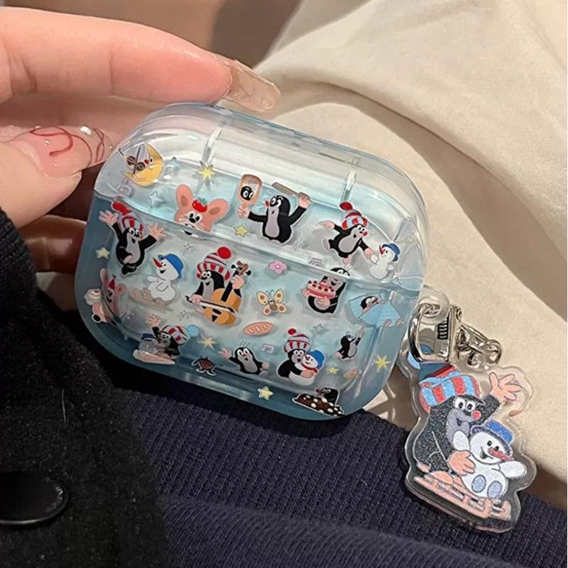 Cute mole para airpodspro3 / 2 / 1 estuche de protección para airpods 4 generación 5 generación estuche de auriculares bluetooth de Apple image 2