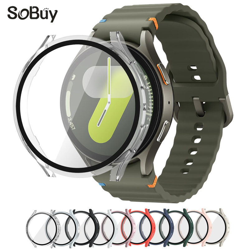 For Samsung Galaxy Watch7/FE/6 Watch Case 40/44mm One-piece Case Protective Cover Tempered Film For Samsung Galaxy Watch7/FE/6 Watch Case 40/44mm One-piece Case Protective Cover Tempered Film
