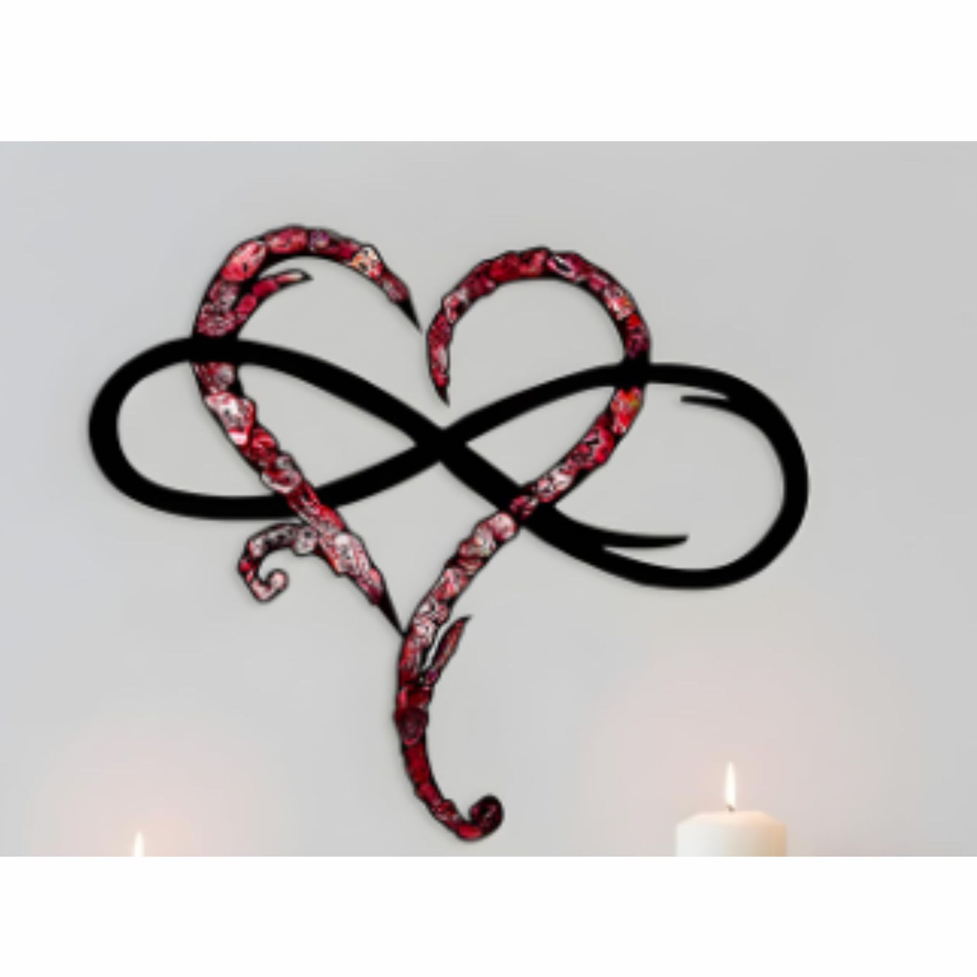 Cross-Border Independent Station Hot Product Eternal Love Infinity Heart Infinite Heart Metal Wall Art Wall Art