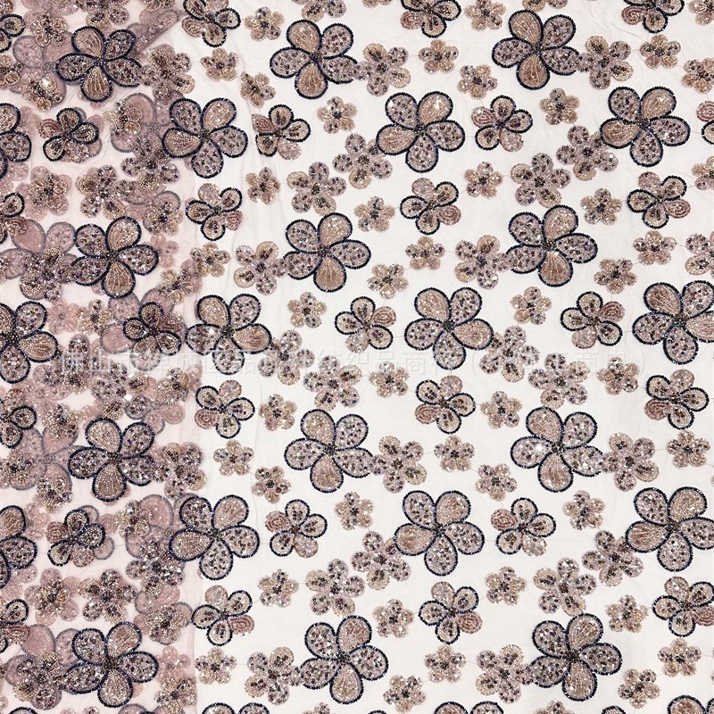 Tejido de encaje de flores de alta calidad industria pesada vestido de boda de lujo vestido de moda de banda Amazon transfronterizo