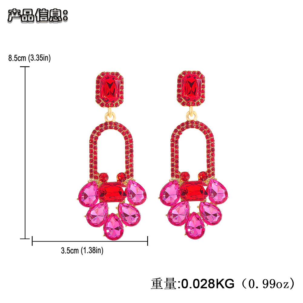 European  American Rhinestone Heart Tassel Wings Shape Earrings display picture 19