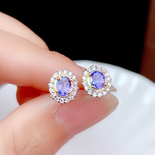 S925�y �r�ж�� �18K���pɫ�� ���� �y��4*5mm ��� Ů