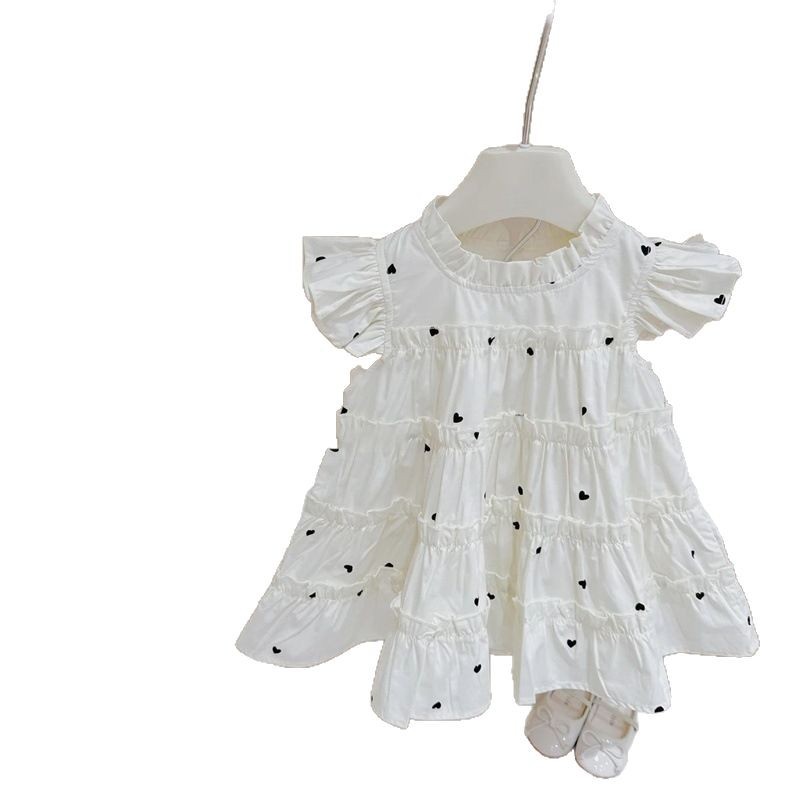 Xianning siete vestidos de princesa de estilo occidental para niños vestidos de manga corta para niños vestidos de playa coreanos vestidos de verano para niñas nuevas