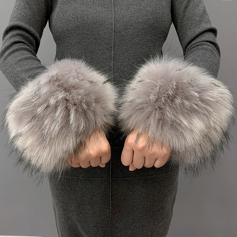 Ruzizi Fur Fox Fur Imitation Fur Wristband Fur Wristband Women's Sleeves Imitation Rabbit Fur Bracelet Cuffs Wrist Sleeves