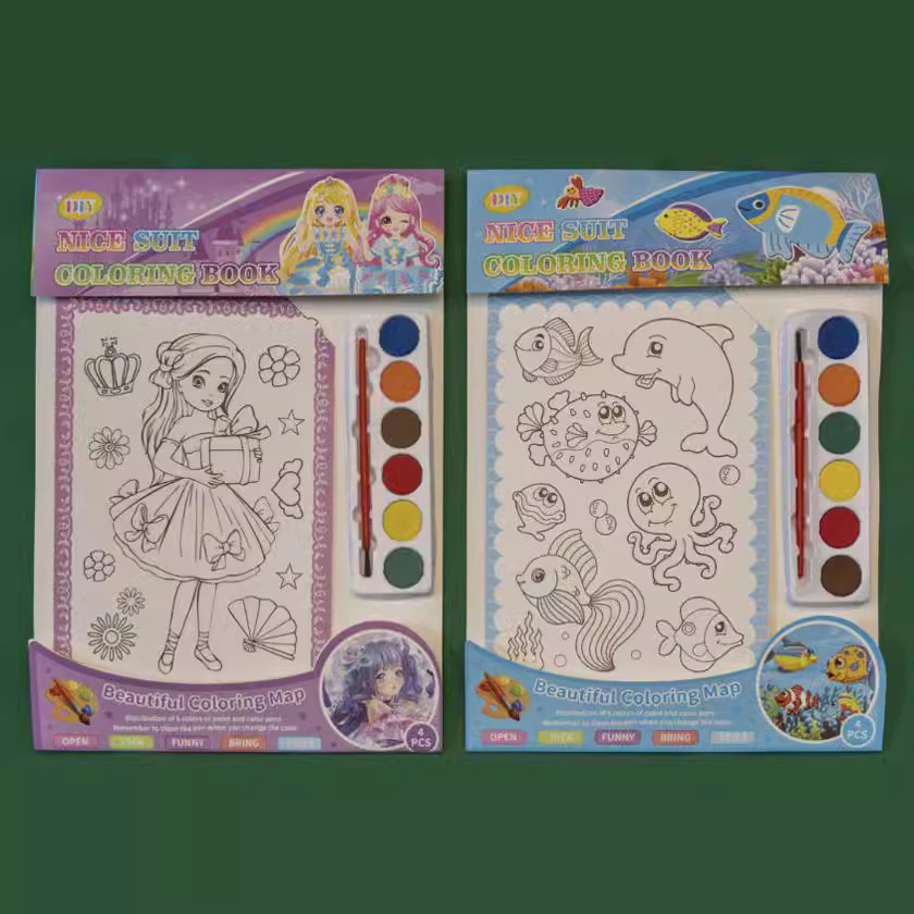 Pintura propia de los niños acuarela graffiti coloración pintura versión bebé para colorear Parque puesto de juguete mercado nocturno al por mayor